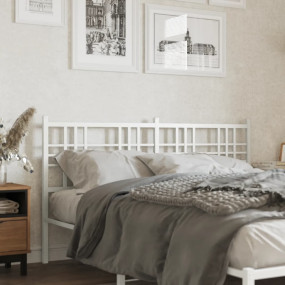 Headboard White Steel Tall Double Bed  Durable  Headboa...