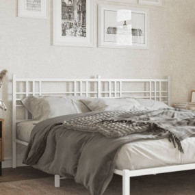 Headboard White Steel Tall Double Durable Headboard