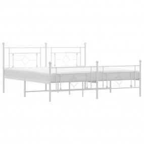 Bed Frame White Powder-coated steel King Size Bed Frame