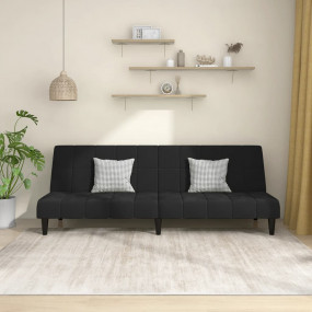 Sofa Bed Black Velvet (100% polyester), wood, plastic 2...