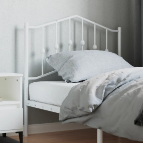 Headboard White Powder-Coated Steel Twin Bed Attractive...