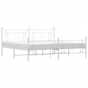 Bed Frame White Powder-coated steel 78.7 x 78.7 in Bed ...