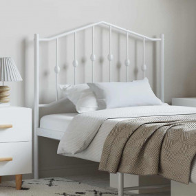 Headboard White Steel Tall Single Bed Durable Headboard