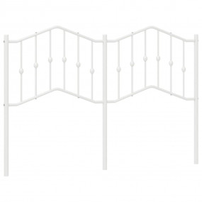 Headboard White Powder-Coated Steel Double Extra Tall H...