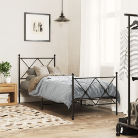 Bed Frame Black Steel Small Single Bed Frame Rectangula...