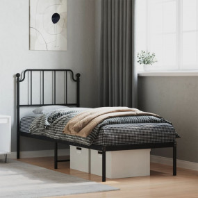 Bed Frame Black Steel Single Bed Frame Rectangular