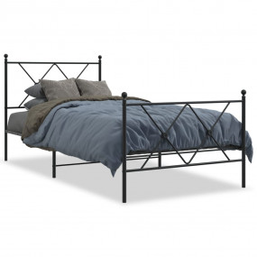 Bed Frame Black Steel Twin Bed Frame Rectangular  Tough