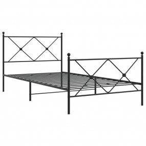 Bed Frame Black Steel Twin Bed Frame Rectangular Tradit...