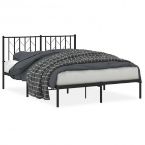Bed Frame Black Powder-Coated Steel 53x74.8 in