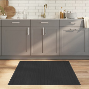 Rug Grey Bamboo, Polypropylene 39.4 x 39.4 in Rug Squar...
