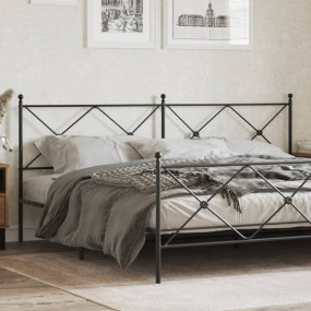Headboard Black Steel For double beds Durable Bed Headb...