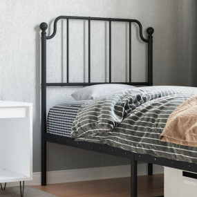 Headboard Black Powder-Coated Steel Twin Durable Headbo...