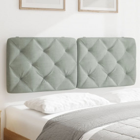 Headboard Cushion Light Gray Velvet (100% polyester) 54...