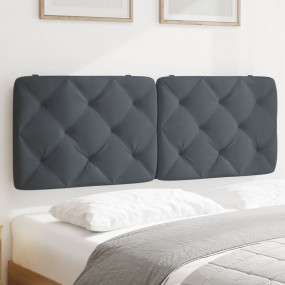 Headboard Cushion Dark Grey Velvet, Foam 53.9 in mattre...