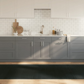 Rug Grey Bamboo, Polypropylene 39.4 x 393.7 in Rug Rect...