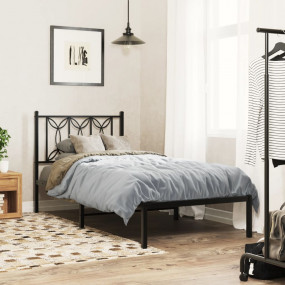 Bed Frame Black Steel Twin Bed Frame Rectangular Modern