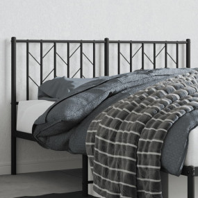 Headboard Black Powder-Coated Steel 55 in wide Durable