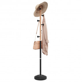 Coat Stand Black Powder-coated iron Medium Hooks Coat S...