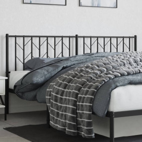 Headboard Black Powder-Coated Steel Tall double bed