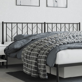 Headboard Black Powder-Coated Steel 79 in Classic/Tradi...