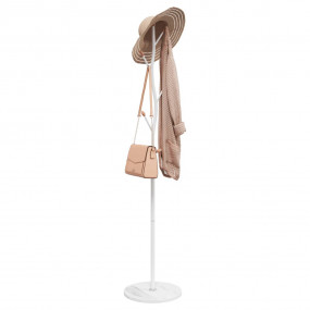 Coat Stand White Powder-coated iron, Marble Medium Hook...