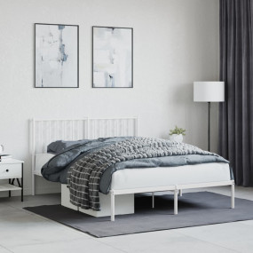 Bed Frame White Steel Double Bed Frame Rectangular