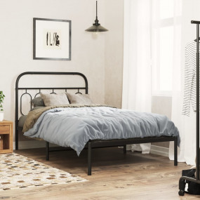 Bed Frame Black Steel 42.1 x 79.9 in Stylish and Modern