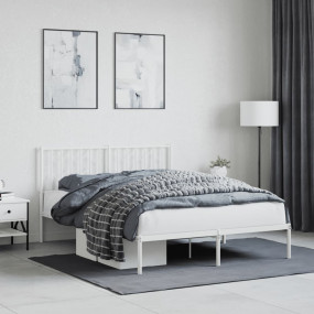 Bed Frame White Steel Double Bed Frame Rectangular Mode...