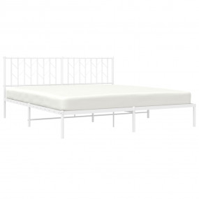 Bed Frame White Steel Super King Size Bed Frame Rectang...