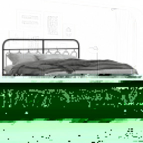 Bed Frame Black Steel 63 x 79 in Bed Frame Rectangular ...