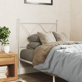 Headboard White Steel Tall Single Bed Durable Headboard