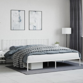 Bed Frame White Steel Double Bed Frame Rectangular
