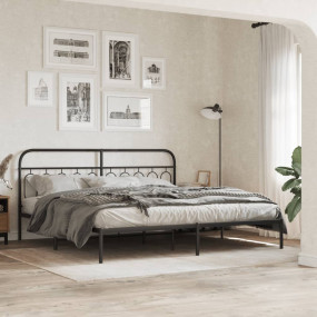 Bed Frame Black Steel 79 x 79 in Bed Frame Rectangular ...