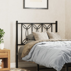 Headboard Black Steel Twin Durable Headboard Rectangula...