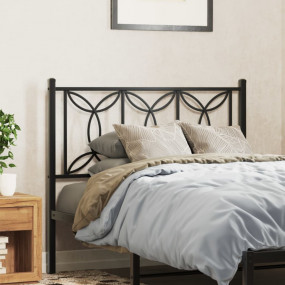Headboard Black Steel Tall Single Bed Durable Headboard
