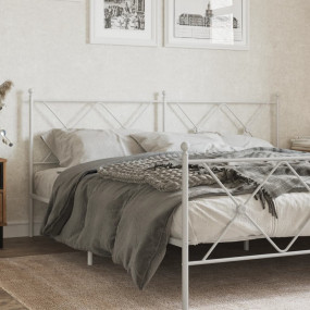 Headboard White Steel 70.9 in wide Durable Metal Headbo...