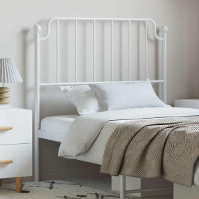 Headboard White Steel Tall Twin Headboard Rectangular