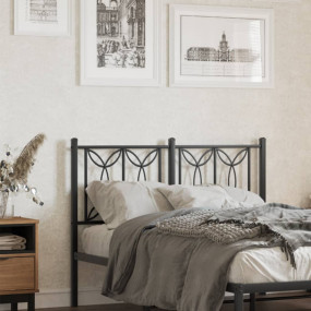 Headboard Black Steel Tall Double Bed Durable Headboard