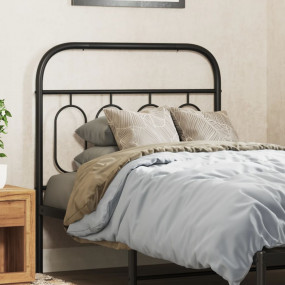 Headboard Black Steel Tall Single Durable Headboard