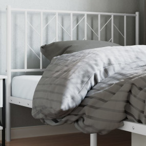 Headboard White Steel Tall Single Classic/Traditional H...