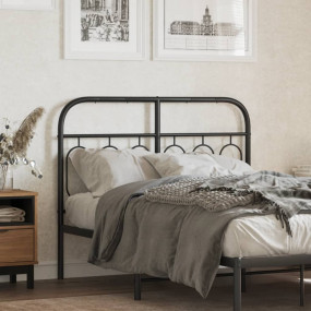 Headboard Black Steel 47.2 inches width Durable Headboa...