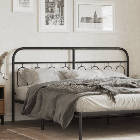 Headboard Black Steel Extra Tall Headboard Rectangular