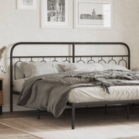 Headboard Black Steel 78.7 in width Classic/Traditional
