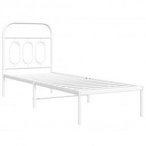 Bed Frame White Steel Small Single Bed Frame Rectangula...