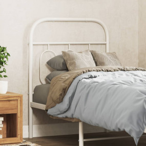 Headboard White Steel Single Bed Durable Headboard