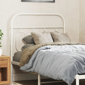 Headboard White Steel Twin Durable Headboard Rectangula...