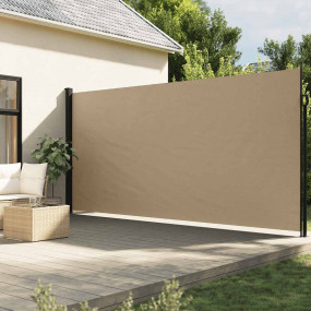 Retractable Side Awning Beige Polyester with PU coating