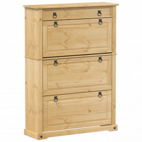 Shoe Cabinet Honey Solid Pine Wood, Engineered Wood, Me...