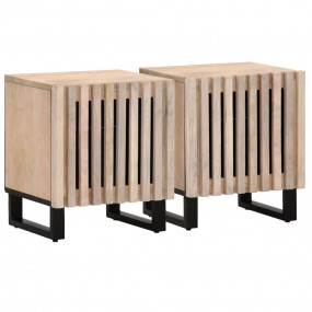 Nightstand Set of 2 Bleached Mango