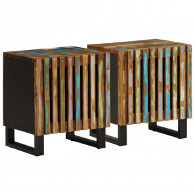 Bedside Cabinet Set of 2 Multicolored